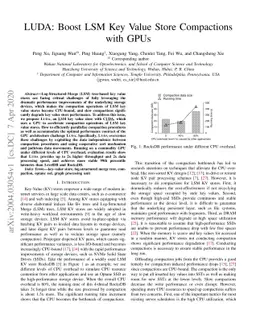 LUDA: Boost LSM Key Value Store Compactions with GPUs