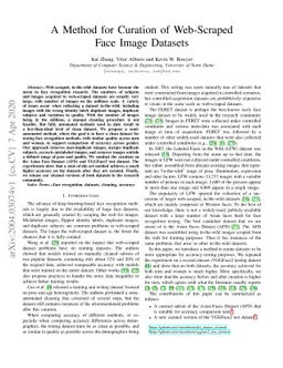 A Method for Curation of Web-Scraped Face Image Datasets