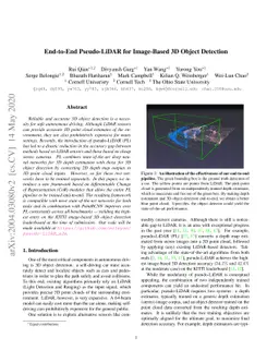 End-to-End Pseudo-LiDAR for Image-Based 3D Object Detection