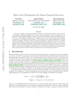 Direct loss minimization algorithms for sparse Gaussian processes