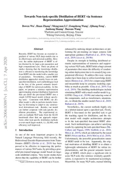Towards Non-task-specific Distillation of BERT via Sentence
  Representation Approximation