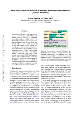 Knowledge Fusion and Semantic Knowledge Ranking for Open Domain Question
  Answering