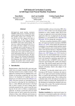 Self-Induced Curriculum Learning in Self-Supervised Neural Machine
  Translation