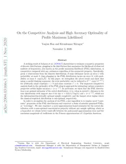 On the Competitive Analysis and High Accuracy Optimality of Profile
  Maximum Likelihood