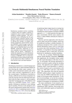 Towards Multimodal Simultaneous Neural Machine Translation