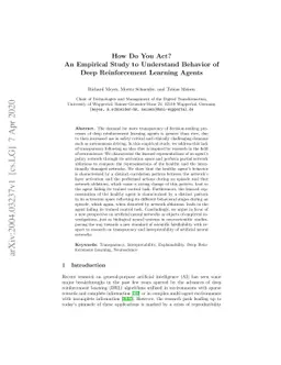 How Do You Act? An Empirical Study to Understand Behavior of Deep
  Reinforcement Learning Agents