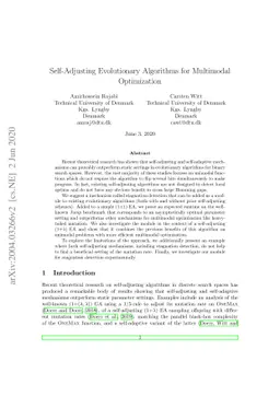 Self-Adjusting Evolutionary Algorithms for Multimodal Optimization