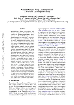Guided Dialog Policy Learning without Adversarial Learning in the Loop