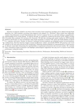 Function-as-a-Service Performance Evaluation: A Multivocal Literature
  Review