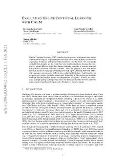 Evaluating Online Continual Learning with CALM