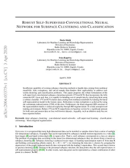 Robust Self-Supervised Convolutional Neural Network for Subspace
  Clustering and Classification