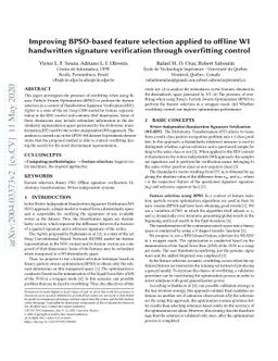 Improving BPSO-based feature selection applied to offline WI handwritten
  signature verification through overfitting control