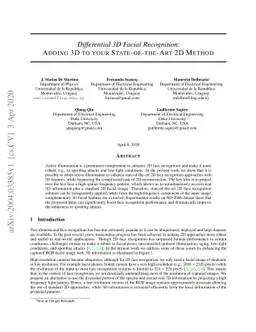 Differential 3D Facial Recognition: Adding 3D to Your State-of-the-Art
  2D Method