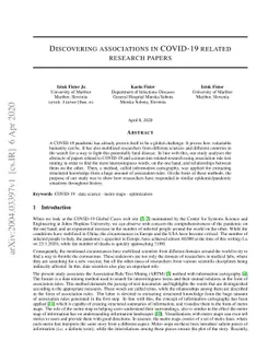 Discovering associations in COVID-19 related research papers
