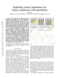 Exploiting context dependence for image compression with upsampling