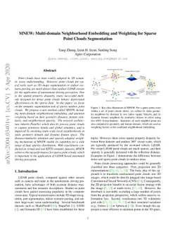 MNEW: Multi-domain Neighborhood Embedding and Weighting for Sparse Point
  Clouds Segmentation