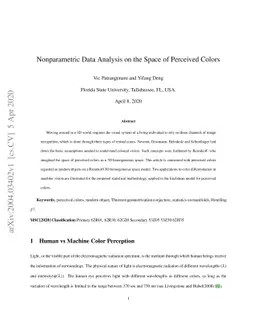 Nonparametric Data Analysis on the Space of Perceived Colors