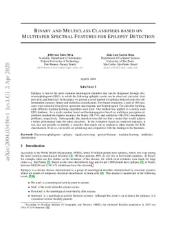 Binary and Multiclass Classifiers based on Multitaper Spectral Features
  for Epilepsy Detection