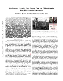 Simultaneous Learning from Human Pose and Object Cues for Real-Time
  Activity Recognition