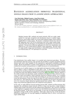 Bayesian aggregation improves traditional single image crop
  classification approaches