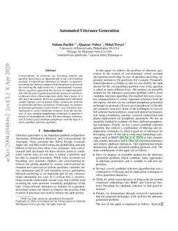 Automated Utterance Generation