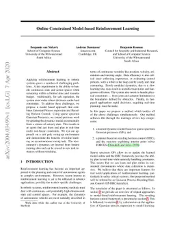 Online Constrained Model-based Reinforcement Learning