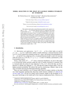 Model selection in the space of Gaussian models invariant by symmetry