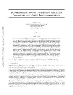 Deep Multi-Shot Network for modelling Appearance Similarity in
  Multi-Person Tracking applications