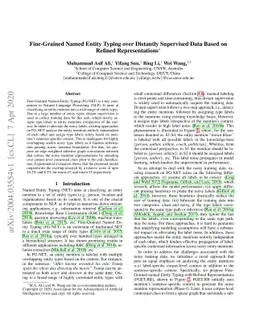 Fine-Grained Named Entity Typing over Distantly Supervised Data Based on
  Refined Representations