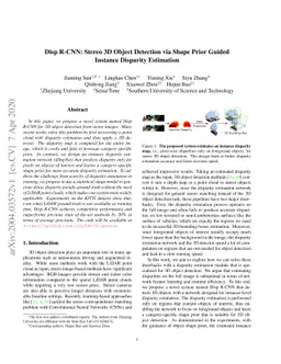 Disp R-CNN: Stereo 3D Object Detection via Shape Prior Guided Instance
  Disparity Estimation
