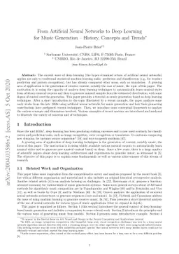 From Artificial Neural Networks to Deep Learning for Music Generation --
  History, Concepts and Trends