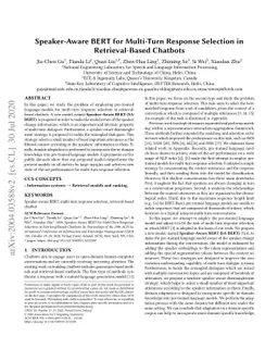 Speaker-Aware BERT for Multi-Turn Response Selection in Retrieval-Based
  Chatbots