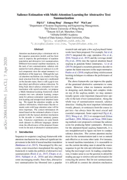 Salience Estimation with Multi-Attention Learning for Abstractive Text
  Summarization
