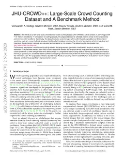JHU-CROWD++: Large-Scale Crowd Counting Dataset and A Benchmark Method