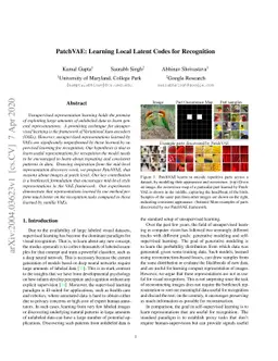 PatchVAE: Learning Local Latent Codes for Recognition