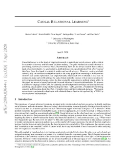 Causal Relational Learning