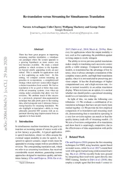 Re-translation versus Streaming for Simultaneous Translation