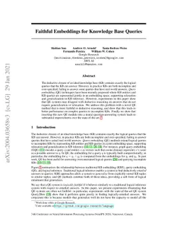Faithful Embeddings for Knowledge Base Queries