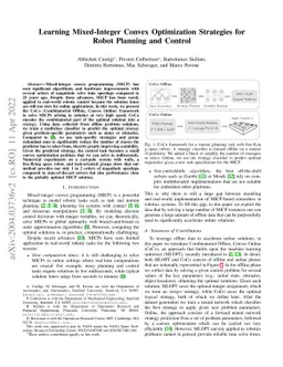 Learning Mixed-Integer Convex Optimization Strategies for Robot Planning
  and Control