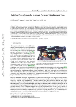 DashCam Pay: A System for In-vehicle Payments Using Face and Voice