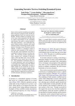 Generating Narrative Text in a Switching Dynamical System