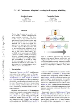 CALM: Continuous Adaptive Learning for Language Modeling