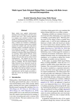Multi-Agent Task-Oriented Dialog Policy Learning with Role-Aware Reward
  Decomposition