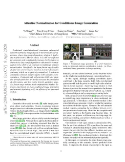 Attentive Normalization for Conditional Image Generation