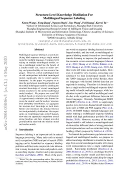 Structure-Level Knowledge Distillation For Multilingual Sequence
  Labeling