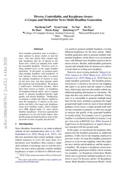 Diverse, Controllable, and Keyphrase-Aware: A Corpus and Method for News
  Multi-Headline Generation