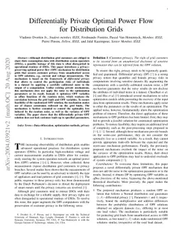 Differentially Private Optimal Power Flow for Distribution Grids