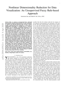 Nonlinear Dimensionality Reduction for Data Visualization: An
  Unsupervised Fuzzy Rule-based Approach
