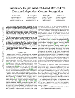 Adversary Helps: Gradient-based Device-Free Domain-Independent Gesture
  Recognition