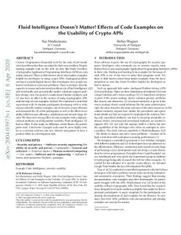 Fluid Intelligence Doesn't Matter! Effects of Code Examples on the
  Usability of Crypto APIs